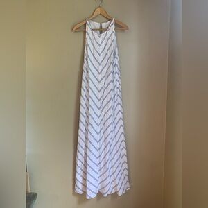 J. Crew White and Blue Maxi Dress